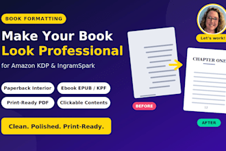 format your book for amazon KDP ingramspark paperback and ebook