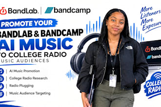 promote your bandlab and bandcamp ai music to college radio music audiences