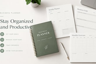 design a printable planner for business, school, or fitness