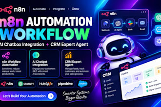 build n8n automation workflow, ai chatbox integration, crm expert agent