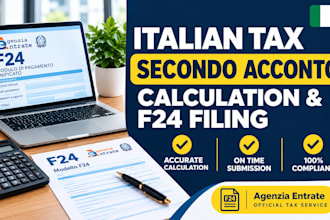 calculate italian secondo acconto tax advance and file italian f24 tax forms
