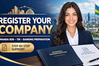 register rwanda company with rdb portal setup, rra tin, and bank setup