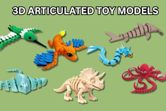 create 3d articulated toy, flexi toy model, 3d articulated model for 3d printing