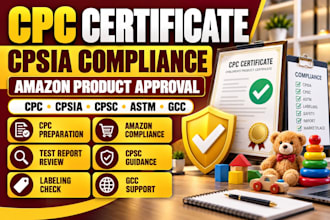 provide CPC certificate cpsia compliance for amazon USA product approvals