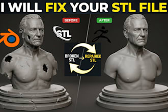 do stl file repair fix stl file modification edit 3d scan cleanup optimize stl