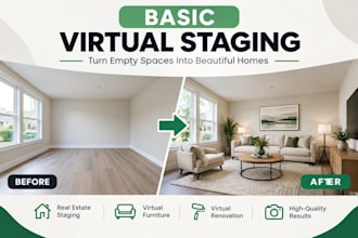 create realistic virtual staging and furniture for property listings