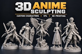 3d anime model sculpting custom anime character figure creation for 3d printing