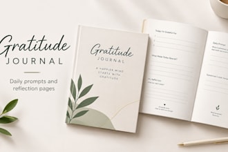 design a printable gratitude journal and self care journal