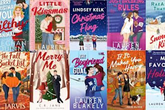 do holiday romance, christmas romance book cover design, character illustration