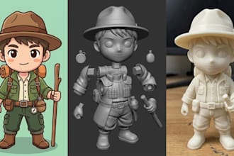 convert 2d to 3d model image sketch art to printable 3d toy character stl file