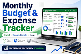clean organize excel google sheets monthly budget planner expense tracker goals