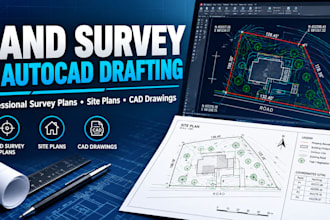 draft land survey plans, boundary surveys and site plans in autocad