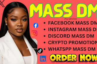 do instagram mass dm, facebook mass dm, telegram mass dm, discord and whatsapp