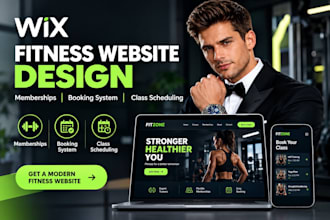 design wix fitness website, membership, booking system, class scheduling