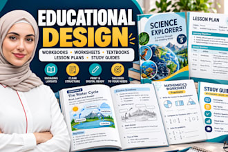 design professional workbook worksheet textbook curriculum educational layout