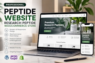 build peptide website research peptide woocommerse store