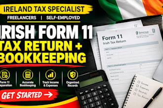 prepare irish form 11 tax returns and bookkeeping for freelancers