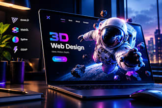 create 3d website, interactive webgl animation and scroll effects 3d web design