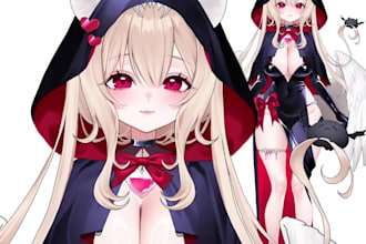 design and rig live 2d vtuber model, 2d vtuber design, live2d rigging