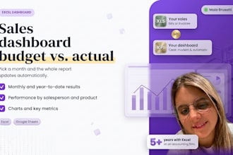 build a sales dashboard in excel with budget vs actual