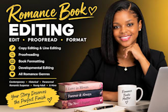 edit, proofread and format your romance novel or book