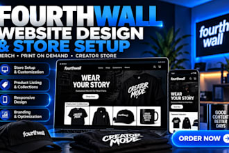 fourth wall website design fourth wall store setup pod design merch tshirt