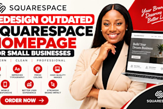redesign outdated squarespace homepage for small businesses and modern branding