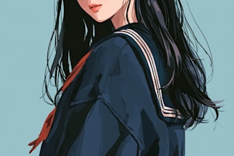 make anime character illustration and oc character