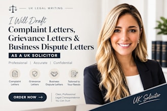 draft UK solicitor complaint letters, grievance and business dispute letters
