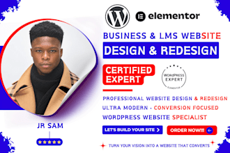 design or redesign wordpress website with elementor and lms