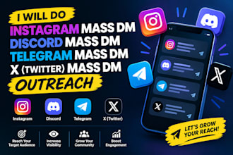 do instagram mass dm discord mass dm telegram mass dm x twitter mass dm outreach