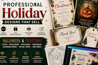 design halloween flyers and christmas promotional graphics