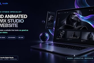 create a 3d interactive wix stuio website with animations