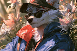 draw custom furry art, fursona, and furry illustration
