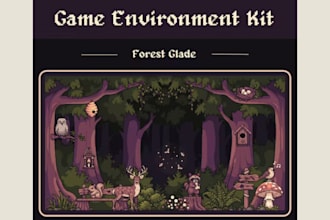 create pixel art backgrounds or scene for your game tileset