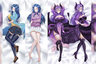 draw custom anime art dakimakura or body pillow