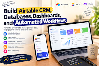 build airtable CRM, databases, dashboards, and automated workflows