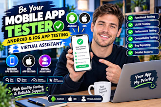 do mobile app testing, android and ios app, play store and app store app tester