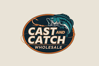 make cast catch wholesale fish camp logo