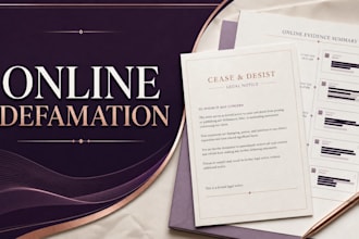 prepare an evidence led cease and desist for online defamation