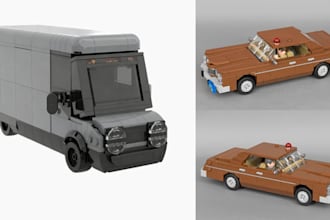 design lego van house car bricklink studio with xml partlist
