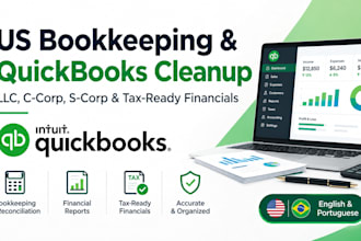 do US bookkeeping, quickbooks cleanup