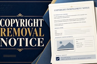 draft a copyright infringement notice and formal removal request