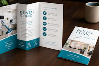 design digital clinic brochure, healthcare trifold and patient information leaf