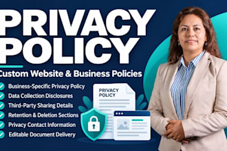 prepare gdpr privacy policy terms and conditions cookie policy website and app