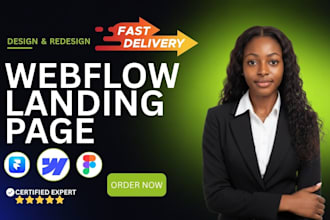 design webflow landing page, develop webflow landing page, landing page expert