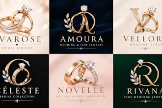 design a professional wedding, engagement, jewelry, bridal wedding rings logo
