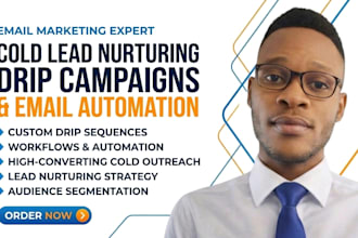 create cold lead nurturing drip campaign and email automation