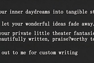 write custom short stories and oc scenes