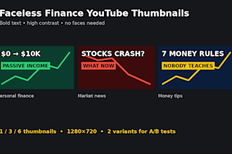 design clickable youtube thumbnails for faceless finance channels
